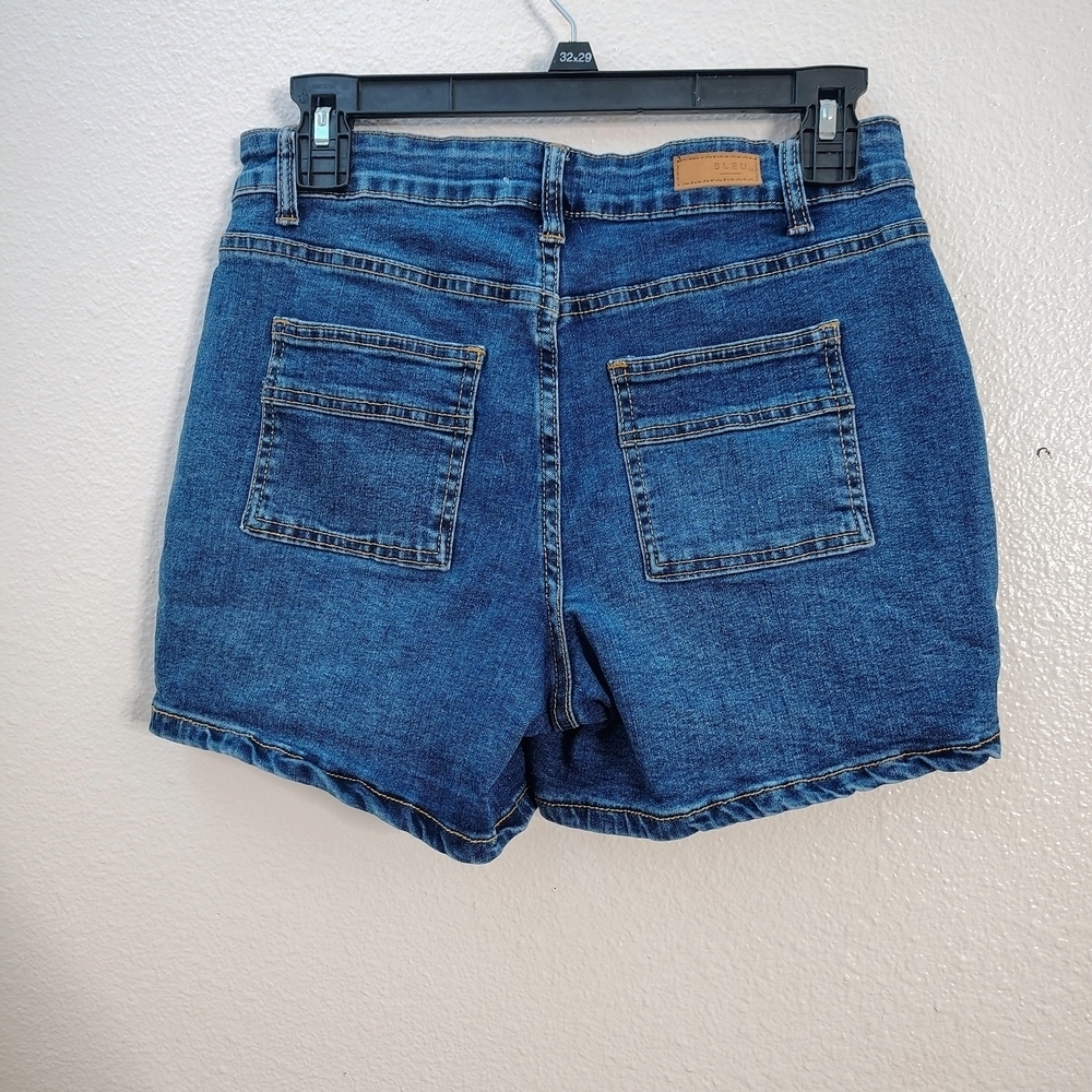 BLEU Women's Blue Denim Shorts Sz 4 Slash Pockets High Rise Stretch - Picture 7 of 9